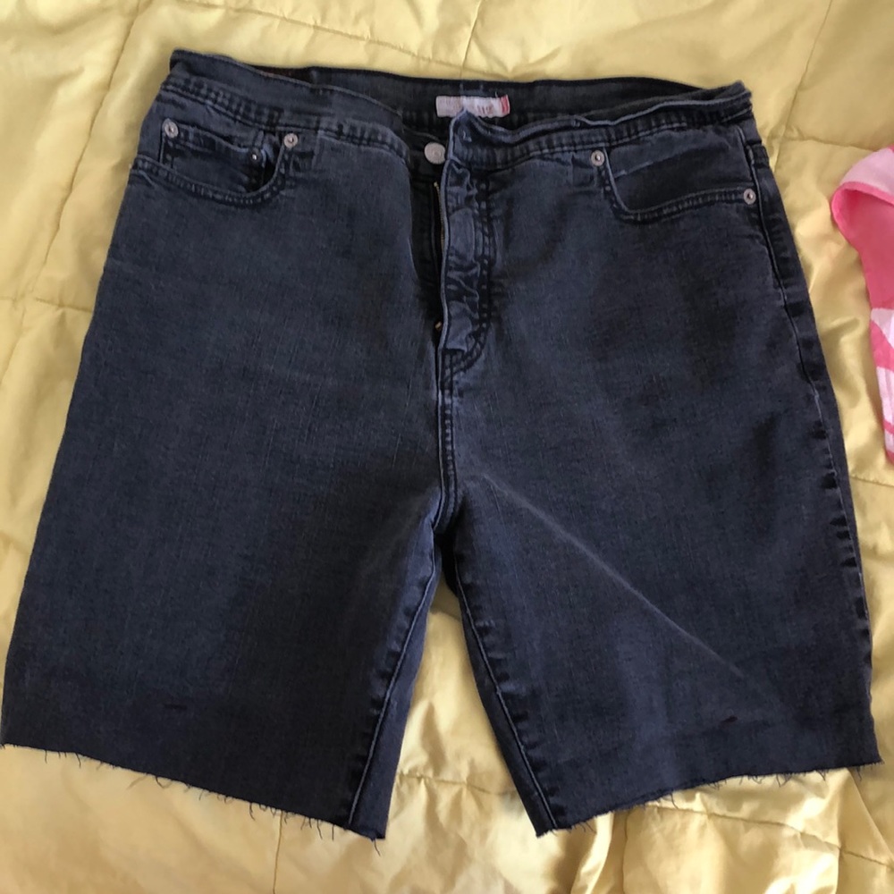 Black jean shorts